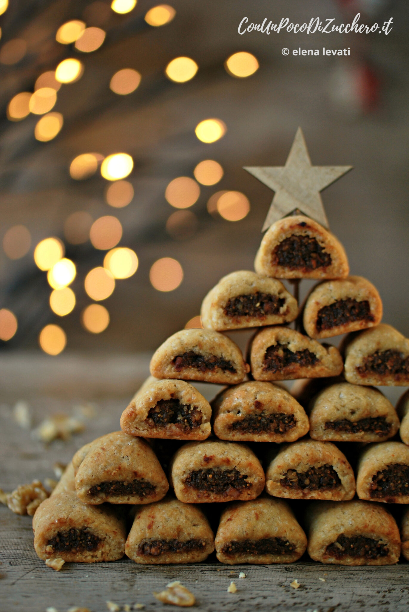 biscotti di natale ripieni di fichi secchi e noci - Con Un Poco Di Zucchero