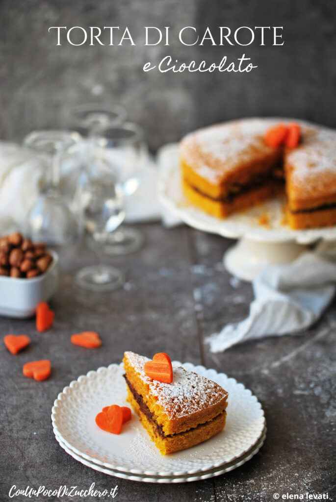 torta di carote e cioccolato
